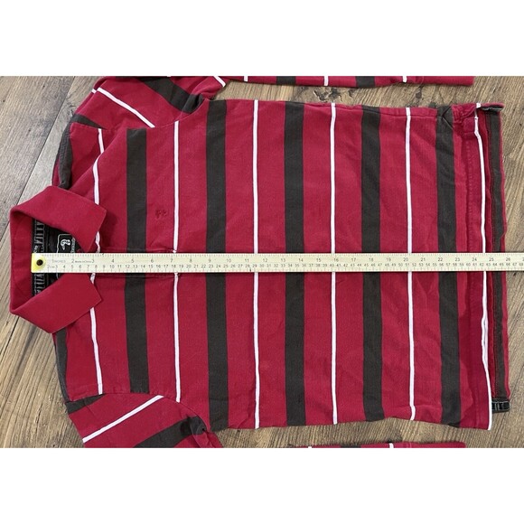 Duck Head Long Sleeve Polo Shirt Mens Small Athletic Fit Striped Red White Green - Picture 6 of 10